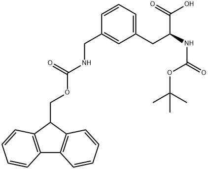 Boc-3-(Fmoc-aminomethyl)-L-phenylalanine 化学構造式