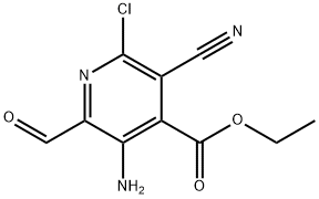 Ethyl 3-amino-6-chloro-5-cyano-2-formylisonicotinate Structure