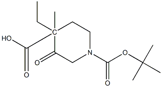 1-tert-butyl 4-ethyl 4-methyl-3-oxopiperidine-1,4-dicarboxylate Struktur