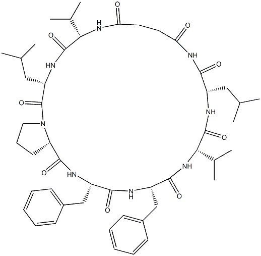 succinyl-valyl-leucyl-prolyl-phenylalanyl-phenylalanyl-valyl-leucinamide 化学構造式