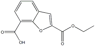 2-(ethoxycarbonyl)benzofuran-7-carboxylic acid 化学構造式