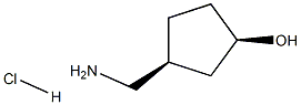 (1R,3S)-3-Aminomethyl-cyclopentanol hydrochloride Structure