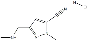 1-methyl-3-((methylamino)methyl)-1H-pyrazole-5-carbonitrile hydrochloride Structure