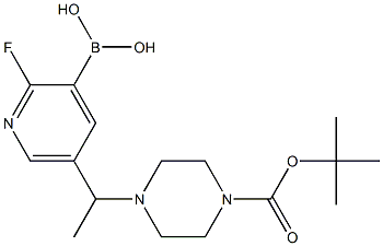 5-(1-(4-(tert-butoxycarbonyl)piperazin-1-yl)ethyl)-2-fluoropyridin-3-ylboronic acid Structure