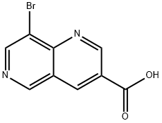 8-bromo-1,6-naphthyridine-3-carboxylic acid 化学構造式