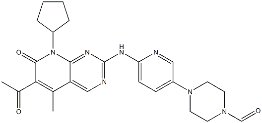 4-[6-(6-Acetyl-8-cyclopentyl-5-methyl-7-oxo-7,8-dihydro-pyrido[2,3-d]pyrimidin-2-ylamino)-pyridin-3-yl]-piperazine-1-carbaldehyde Structure