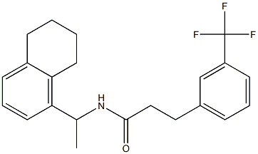 N-(1-(5,6,7,8-tetrahydronaphthalen-1-yl)ethyl)-3-(3-(trifluoromethyl)phenyl)propanamide Struktur