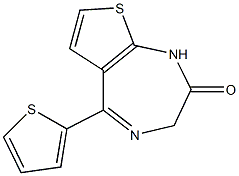 (E)-5-(thiophen-2-yl)-1H-thieno[2,3-e][1,4]diazepin-2(3H)-one 化学構造式