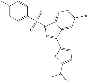 1-(5-(5-bromo-1-tosyl-1H-pyrrolo[2,3-b]pyridin-3-yl)thiophen-2-yl)ethanone 化学構造式
