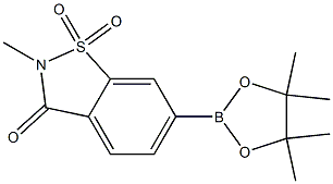 1,1-dioxy-2-methyl-6-(4,4,5,5-tetramethyl-1,3,2-dioxaborolan-2-yl)benzo[d]isothiazol-3(2H)-one,,结构式