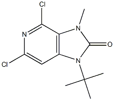 1-tert-butyl-4,6-dichloro-3-methyl-1H-imidazo[4,5-c]pyridin-2(3H)-one Struktur