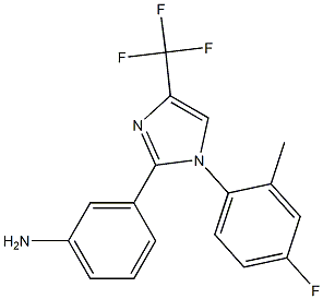 3-(1-(4-fluoro-2-methylphenyl)-4-(trifluoromethyl)-1H-imidazol-2-yl)aniline Struktur