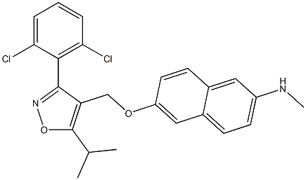 6-((3-(2,6-dichlorophenyl)-5-isopropylisoxazol-4-yl)methoxy)-N-methylnaphthalen-2-amine 化学構造式