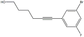 6-(3-bromo-5-fluorophenyl)hex-5-yn-1-ol 化学構造式