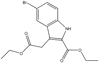 ethyl 5-bromo-3-(2-ethoxy-2-oxoethyl)-1H-indole-2-carboxylate 化学構造式