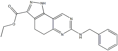 ethyl 7-(benzylamino)-4,5-dihydro-1H-pyrazolo[3,4-f]quinazoline-3-carboxylate 化学構造式