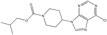 isobutyl 4-(6-chloro-9H-purin-9-yl)piperidine-1-carboxylate 化学構造式