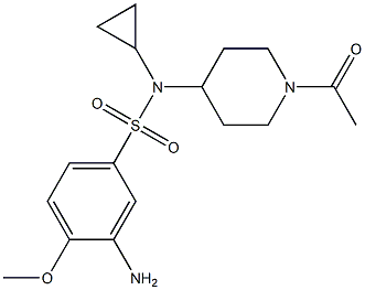N-(1-acetylpiperidin-4-yl)-3-amino-N-cyclopropyl-4-methoxybenzenesulfonamide Struktur