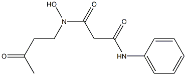 N1-hydroxy-N1-(3-oxobutyl)-N3-phenylmalonamide Struktur