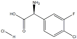 (S)-2-amino-2-(4-chloro-3-fluorophenyl)acetic acid hydrochloride,,结构式