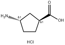 (1S,3S)-3-Amino-cyclopentanecarboxylic acid hydrochloride Struktur