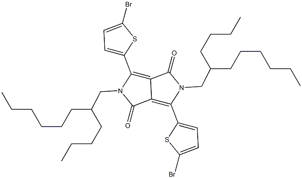 3,6-Bis-(5-bromo-thiophen-2-yl)-2,5-bis-(2-butyl-octyl)-2,5-dihydro-pyrrolo[3,4-c]pyrrole-1,4-dione Structure