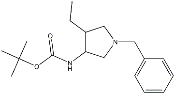 tert-butyl (1-benzyl-4-ethylpyrrolidin-3-yl)carbamate,,结构式
