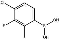 4-Chloro-3-fluoro-2-methylphenylboronic acid 化学構造式