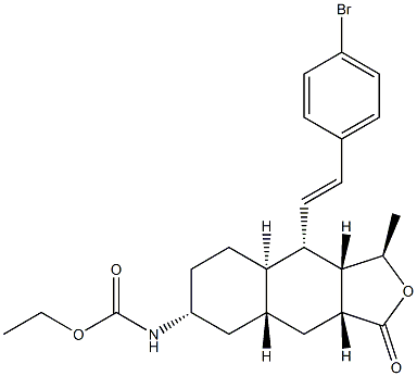 ethyl ((1R,3aR,4aR,6R,8aR,9S,9aS)-9-((E)-4-bromostyryl)-1-methyl-3-oxododecahydronaphtho[2,3-c]furan-6-yl)carbamate Structure