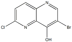3-Bromo-6-chloro-[1,5]naphthyridin-4-ol 化学構造式