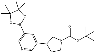 tert-butyl 3-(5-(4,4,5,5-tetramethyl-1,3,2-dioxaborolan-2-yl)pyridin-3-yl)pyrrolidine-1-carboxylate Structure