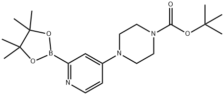 tert-butyl 4-(2-(4,4,5,5-tetramethyl-1,3,2-dioxaborolan-2-yl)pyridin-4-yl)piperazine-1-carboxylate Structure