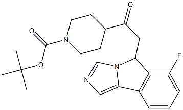 1-BOC-4-[2-(6-氟-5H-咪唑并[5,1-A]异吲哚-5-基)乙酰基]哌啶, , 结构式