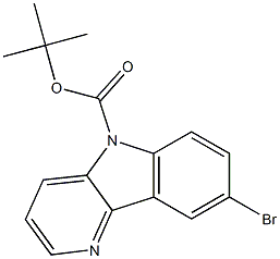 5-Boc-8-bromo-5H-pyrido[3,2-b]indole 化学構造式