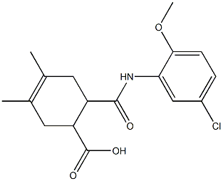 6-((5-chloro-2-methoxyphenyl)carbamoyl)-3,4-dimethylcyclohex-3-enecarboxylic acid Structure