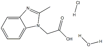 (2-methyl-1H-benzimidazol-1-yl)acetic acid hydrochloride hydrate Structure