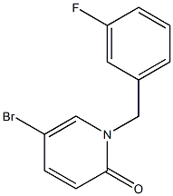 5-ブロモ-1-(3-フルオロベンジル)ピリジン-2(1H)-オン 化学構造式