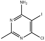 6-CHLORO-5-IODO-2-METHYLPYRIMIDIN-4-AMINE 结构式