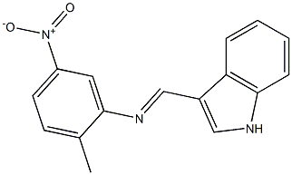 N-(1H-indol-3-ylmethylene)-2-methyl-5-nitroaniline Structure