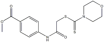 methyl 4-(2-((morpholine-4-carbonothioyl)thio)acetamido)benzoate Struktur