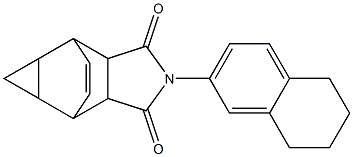 2-(5,6,7,8-tetrahydronaphthalen-2-yl)-4,4a,5,5a,6,6a-hexahydro-4,6-ethenocyclopropa[f]isoindole-1,3(2H,3aH)-dione Structure