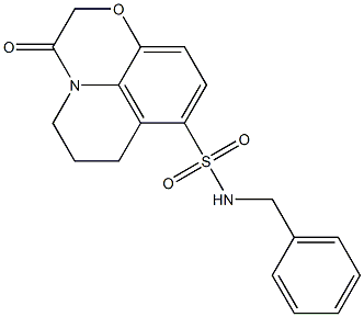 N-benzyl-3-oxo-3,5,6,7-tetrahydro-2H-[1,4]oxazino[2,3,4-ij]quinoline-8-sulfonamide Struktur