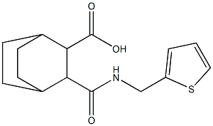 3-((thiophen-2-ylmethyl)carbamoyl)bicyclo[2.2.2]octane-2-carboxylic acid Struktur