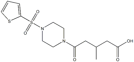 3-methyl-5-oxo-5-(4-(thiophen-2-ylsulfonyl)piperazin-1-yl)pentanoic acid 结构式