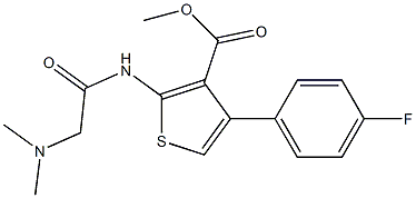 methyl 2-(2-(dimethylamino)acetamido)-4-(4-fluorophenyl)thiophene-3-carboxylate 化学構造式