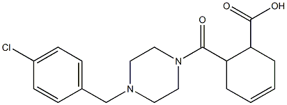 6-(4-(4-chlorobenzyl)piperazine-1-carbonyl)cyclohex-3-enecarboxylic acid Structure