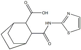 3-(thiazol-2-ylcarbamoyl)bicyclo[2.2.2]octane-2-carboxylic acid 化学構造式