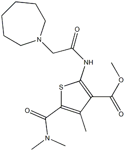 methyl 2-(2-(azepan-1-yl)acetamido)-5-(dimethylcarbamoyl)-4-methylthiophene-3-carboxylate Structure