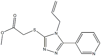 methyl 2-((4-allyl-5-(pyridin-3-yl)-4H-1,2,4-triazol-3-yl)thio)acetate 化学構造式