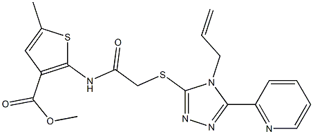 methyl 2-(2-((4-allyl-5-(pyridin-2-yl)-4H-1,2,4-triazol-3-yl)thio)acetamido)-5-methylthiophene-3-carboxylate Structure